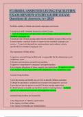 FLORIDA ASSISTED LIVING FACILITIES EXAM REVIEW STUDY GUIDE EXAM Questions & Answers&comma;