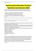 Genitourinary Disorders Practice Questions and Answers 2024