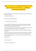 PRACTICE EXAM FIREFIGHTER EXAM QUESTIONS WITH 100% CORRECT ANSWERS 2024/2025