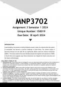  MNP3702 Assignment 3 (ANSWERS) Semester 1 2024 - DISTINCTION GUARANTEED