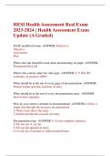 HESI Health Assessment Real Exam 2023-2024 | Health Assessment Exam Update (A Graded)