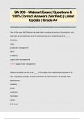 BA 303 – Walmart Exam | Questions &  100% Correct Answers (Verified) | Latest  Update | Grade A+