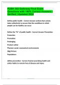 PUBH 302 Galloway Final Exam Questions with 100&percnt; Correct Answers &vert; Verified &vert; Updated 2024