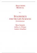 Solutions Manual for Statistics for the Life Sciences 5th Edition By Myra Samuels, Jeffrey Witmer Andrew Schaffner (All Chapters, 100% Original Verified, A+ Grade)