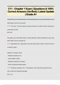 C11 - Chapter 1 Exam &vert; Questions & 100&percnt;  CorreC11 - Chapter 1 Exam &vert; Questions & 100&percnt;  Correct Answers &lpar;Verified&rpar; &vert; Latest Update  &vert; Grade A&plus;ct Answers &lpar;Verified&rpar; &vert; Latest Update  &vert; Grade A&plus;