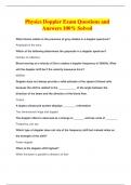 Physics Doppler Exam Questions and Answers 100&percnt; Solved