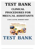Test Bank For Clinical Procedures for Medical Assistants 11th Edition by Kathy Bonewit-West&comma; ISBN 978-0323758581&comma; Chapter 1-23&comma; Complete Guide A&plus;&period;