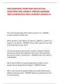 CNA EXAM REAL EXAM 2024-2025 ACTUAL QUESTIONS AND CORRECT VERIFIED ANSWERS 100&percnt; GUARANTEED PASS&excl;&vert;ALREADY GRADED A&plus;