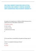 CNA FINAL NEWEST EXAM 2024-2025 ACTUAL QUESTIONS AND CORRECT VERIFIED ANSWERS 100&percnt; GUARANTEED PASS&excl;&vert;ALREADY GRADED A&plus;