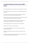 Certified Meeting Professional &lpar;CMP&rpar;Exam with correct answers selected 