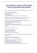 WISE FINANCIAL LITERACY CERTIFICATION PRACTICE QUESTIONS AND ANSWERS
