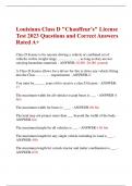 Louisiana Class D "Chauffeur's" License Test 2023 Questions and Correct Answers Rated A+