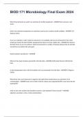 BIOD 171 Microbiology Final Exam 2024