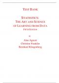Test Bank for Statistics The Art and Science of Learning from Data 5th Edition By Alan Agresti, Christine Franklin, Bernhard Klingenberg (All Chapters, 100% Original Verified, A+ Grade)