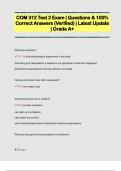 COM 312 Test 2 Exam | Questions & 100%  Correct Answers (Verified) | Latest Update  | Grade A+