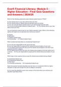Everfi Financial LIteracy- Module 5 - Higher Education - Final Quiz Questions and Answers | 2024/25