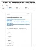 CHEM 103 M2&colon; Exam Questions and Correct Answers