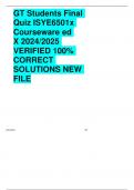 GT Students Final  Quiz ISYE6501x  Courseware ed  X 2024/2025  VERIFIED 100%  CORRECT  SOLUTIONS NEW  FILE