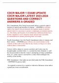 CDCR MAJOR 1 EXAM UPDATE CDCR MAJOR LATEST 2023-2024 QUESTIONS AND CORRECT ANSWERS A GRADED