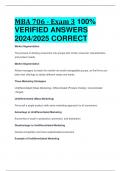 MBA 706 - Exam 3 100%  VERIFIED ANSWERS  2024/2025 CORRECT RATED A++