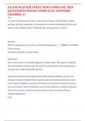 EXAM MASTER INFECTIOUS DISEASE 2024 QUESTIONS WITH COMPLETE ANSWERS GRADED A&plus;