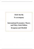 TEST BANK To accompany  International Economics: Theory and Policy Sixth Edition Krugman and Obstfeld A+