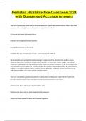 PEDIATRICS HESI  BUNDLED EXAMS WITH GUARANTEED CORRECT ANSWERS