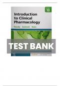 TEST BANK FOR INTRODUCTION TO CLINICAL PHARMACOLOGY 9th and 10TH EDITION BY VISOVSKY