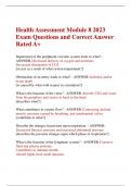 Health Assessment Module 8 2023 Exam Questions and Correct Answer Rated A+