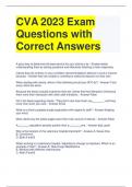 CVA 2023 Exam Questions with Correct Answers
