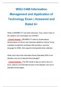 WGU C468 Information Management and Application of Technology Exam | Answered and Rated A+ 