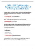 WGU - C468 Test Information Management and the Application of Technology Exam Study Guide 