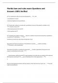 Florida laws and rules exam Questions and  Answers 100&percnt; Verified