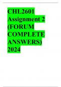 CHL2601 Assignment 2 (FORUM COMPLETE ANSWERS) 2024