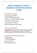 SAFe Leading (5.1) Exam | Questions and Answers Study Guide