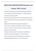 MACS 609 CERTIFICATION Question and Answer 100&percnt; Correct