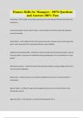 Finance Skills for Managers - D076 Questions and Answers 100&percnt; Pass