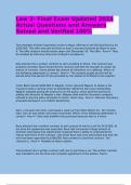 Law 2- Final Exam Updated 2024 Actual Questions and Answers Solved and Verified 100&percnt;