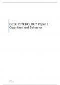 AQA  GCSE PSYCHOLOGY Paper 1 Cognition and Behavior  QUESTION PAPER FOR JUNE 2023
