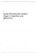 AQA GCSE PSYCHOLOGY  Paper 1 Cognition and Behavior MARK SCHEME FOR JUNE 2023     8182/1