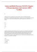 Labor and Birth Processes NCLEX Chapter 13 Exam Questions And Answers 100&percnt; Verified