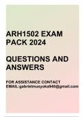 ARH1502 EXAM PACK 2024(Questions and answers)