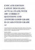 ENPC 6TH EDITION LATEST 2024 EXAM ( ACTUAL EXAM) WITH 100+ CORRECT QUESTIONS AND ANSWERS GOOD GRADE IS GUARANTEED GRADE A+