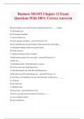 Business MGMT Chapter 12 Exam Questions With 100% Correct Answers