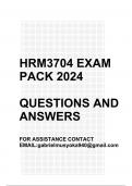 HRM3704 EXAM PACK 2024(Questions and answers)