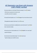 AZ Optometry Law Exam with Answers  &lbrack;100&percnt; PASS&rsqb; &sol;verified&sol;