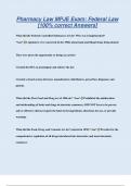Pharmacy Law MPJE Exam&colon; Federal Law &lbrack;100&percnt; correct Answers&rsqb;