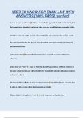 NEED TO KNOW FOR EXAM LAW WITH  ANSWERS &lbrack;100&percnt; PASS&rsqb; &sol;verified&sol;