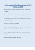 Business Law Final Exam Review &lbrack;100&percnt;  PASS&rsqb; &sol;verified&sol;