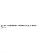 NCCCO Overhead Crane Questions and 100%Correct Answers.